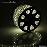 LED шнур 11 мм, круглый, 100 м, фиксинг, 2W-LED/м-24-220V в компл. набор д/