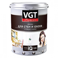 Краска VGT IQ PREMIUM 123 стойкая к мытью для стен и потолков 2 белый ВГТ