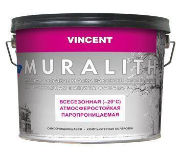 Винсент Муралит Ф1 краска плиолитовая всесезонная 0.8, белый Vincent