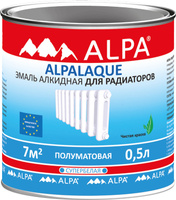 Альпалак полуматовая эмаль для радиаторов 0.5, белый Alpa