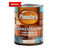 Пинотекс термостойкий лак для сауны и бани полуматовый 1, бесцветный Pinotex
