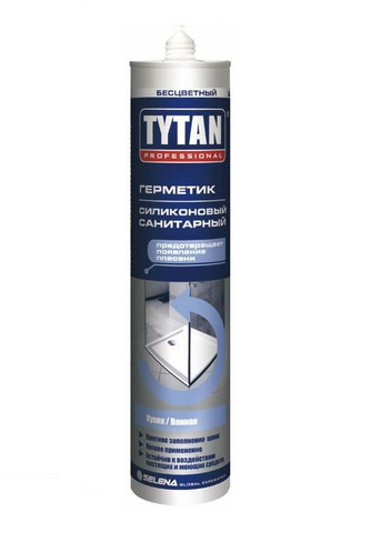 Герметик Титан силиконовый санитарный для влажных помещений 0.08, белый Tytan