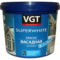 Краска VGT ВДАК 1180 SuperWhite фасадная зимняя, супербелая 45, белый ВГТ