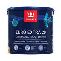 Тиккурила Евро Экстра 20 полуматовая краска для влажных помещений 2.7, бесц Tikkurila