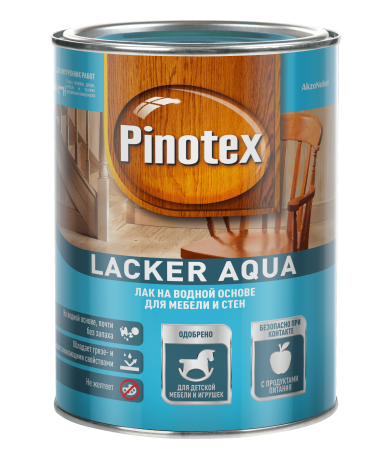 Пинотекс Аква Лак на водной основе для стен и мебели глянцевый 1, бесцветны Pinotex