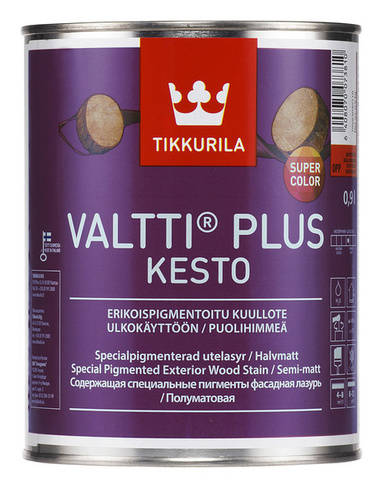 Тиккурила Валтти Плюс Кесто водоразбавляемая фасадная лазурь 0.9 бесцветный Tikkurila