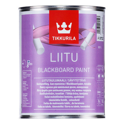 Тиккурила Лииту грифельная краска черная и база под колеровку 0.9, белый Tikkurila