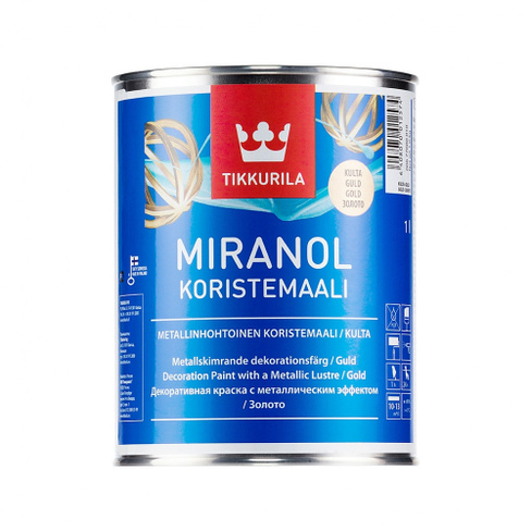 Тиккурила Миранол декоративная краска металлик 0.1, золотистый Tikkurila
