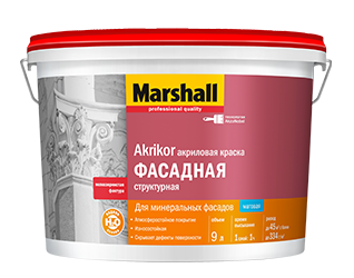 Маршал Структурная фасадная краска 9, белый Marshall