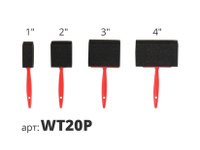 Кисть поролоновая с пластиковой ручкой набор (4шт) WT20P