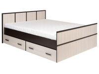 Двуспальная кровать Сакура Венге / Лоредо, 160х200 см, С реечным основанием