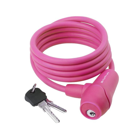 Велосипедный замок M-WAVE тросовый, на ключ, 8 х 1500 мм, розовый (60) 5-231018 M-Wave
