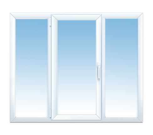 Окно пластиковое трехстворчатое REHAU 1500х1200 однокамерное