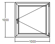 Пластиковое окно одностворчатое VEKA 1000х1000 однокамерное