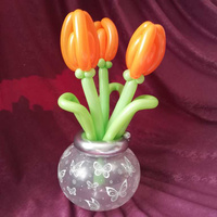 Цветы из шаров "Тюльпаны в вазе"