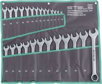 Набор ключей комбинированных 6-32 мм, 26 шт, CrV, матовый хром STELS