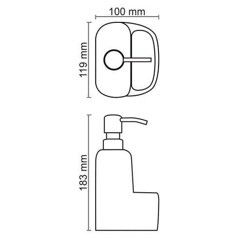 Дозатор с емкостью для губки WasserKRAFT (K-8499)