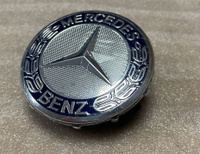 Эмблема Mercedes синяя на капот (пластик) Mercedes ML-Class W163