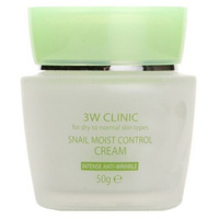 3W Clinic крем для лица с улиточным муцином Snail Moist Control Cream, 50 мл