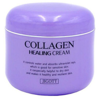 Jigott Collagen Healing Cream Ночной омолаживающий лечебный крем для лица с коллагеном, 100 мл