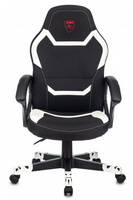 Кресло игровое Zombie 10 черное/белое, текстиль/экокожа, крестовина пластик
