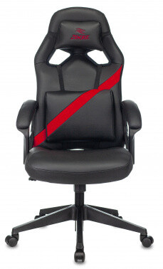 Кресло игровое Zombie Driver черное/красное экокожа с подголовником