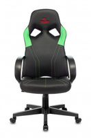 Кресло игровое Zombie Runner черное/зеленое, экокожа, крестовина пластик