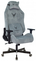 Кресло игровое Knight N1 Fabric серо-голубое Light-28 с подголовником