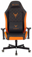 Кресло игровое Knight Explore черный/оранжевый ромбик эко.кожа с подголов