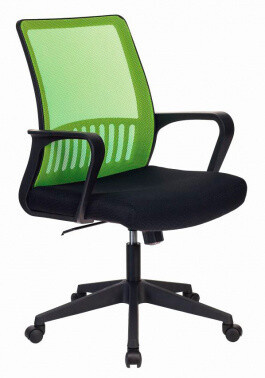Кресло Бюрократ MC-201 салатовое TW-03A, сиденье черное TW-11, сетка/ткань
