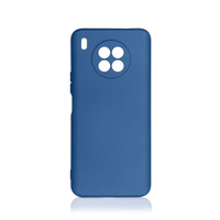 Силиконовый чехол с микрофиброй DF для Huawei Nova 8i/ Honor 50 Lite Синий