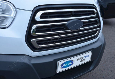 Накладки на решётку радиатора Omsa 3 шт, сталь Ford Transit 2014-2019