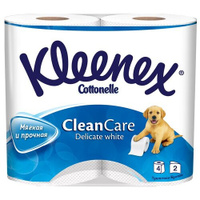 Туалетная бумага Kleenex Clean care Delicate white двухслойная 4 рул., белый