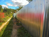Забор из профлиста высотой 1.9 - 2 метра "Оцинкованный"