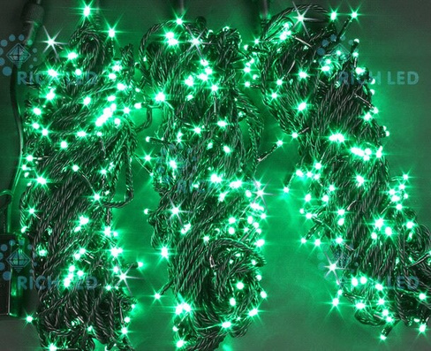 Комплект гирлянды на дерево Rich LED 3 Нити по 20 м мерцание черный провод зеленый артRL-S3x20F-B/G