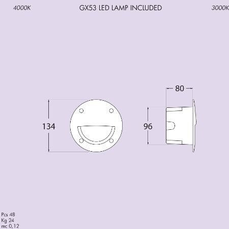 Подсветка ступеней LETI 100 ROUND, EL