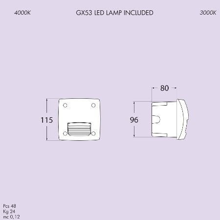 Подсветка ступеней LETI 100 SQUARE, ST