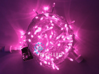 Светодиодная нить Rich LED 10 м 220V статика IP54 прозрачный пр. розовый артRL-S10C-220V-T/P