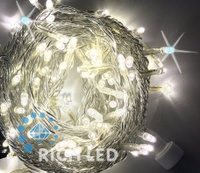 Светодиодная нить Rich LED 10 м 220В мерцание на прозрач. проводе теплый белый артRL-S10CF-220V-T/WW