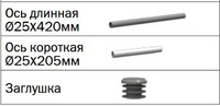 Ось ножка к грядке Ярус короткая 25x205 мм