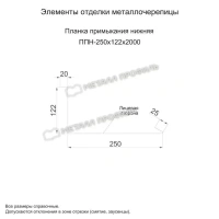 Планка примыкания нижняя Металл профиль 250х122х2000 (ПЭ-01-1035-0.45)