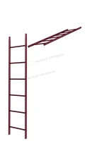 Лестница кровельная стеновая МП без кронштейнов Металл профиль (3005), длина 1860 мм, 1 шт. и метизы