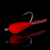 Приманка - малёк "Гаврик" силиконовый распушенный, крючок №10 (красный, хвостик красный, цвет №7) Сибирский спиннинг