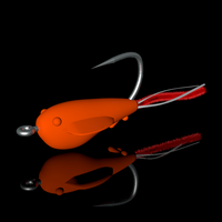 Приманка - малёк "Гаврик" силиконовый распушенный, крючок №10 (оранжевый (морковь), хвостик красный, цвет №9) Сибирский