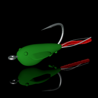 Приманка - малёк "Гаврик" силиконовый распушенный, крючок №10 (зеленый, хвостик красный, цвет №6) Сибирский спиннинг