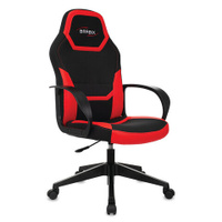Кресло компьютерное BRABIX "Alpha GM-018", ткань/экокожа, черное/красное, 532637