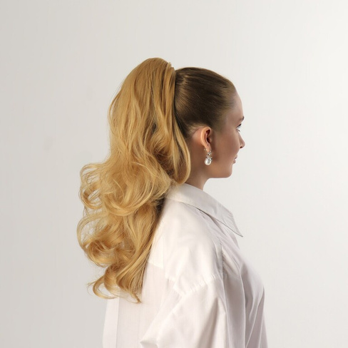 Хвост накладной, волнистый волос, на крабе, 40 см, 150 гр, цвет блонд(#hty22) Queen fair