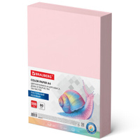 Бумага цветная BRAUBERG А4 80 г/м2 500 л. пастель розовая для офисной техники 115219