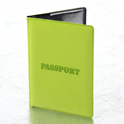 Обложка для паспорта STAFF мягкий полиуретан ПАСПОРТ салатовая 237607