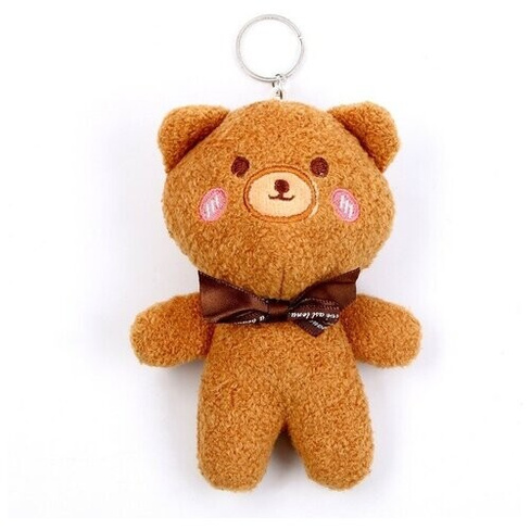 Мягкая игрушка "Медведь с бантиком", на брелоке, размер 14 см, цвет коричневый Сима-ленд